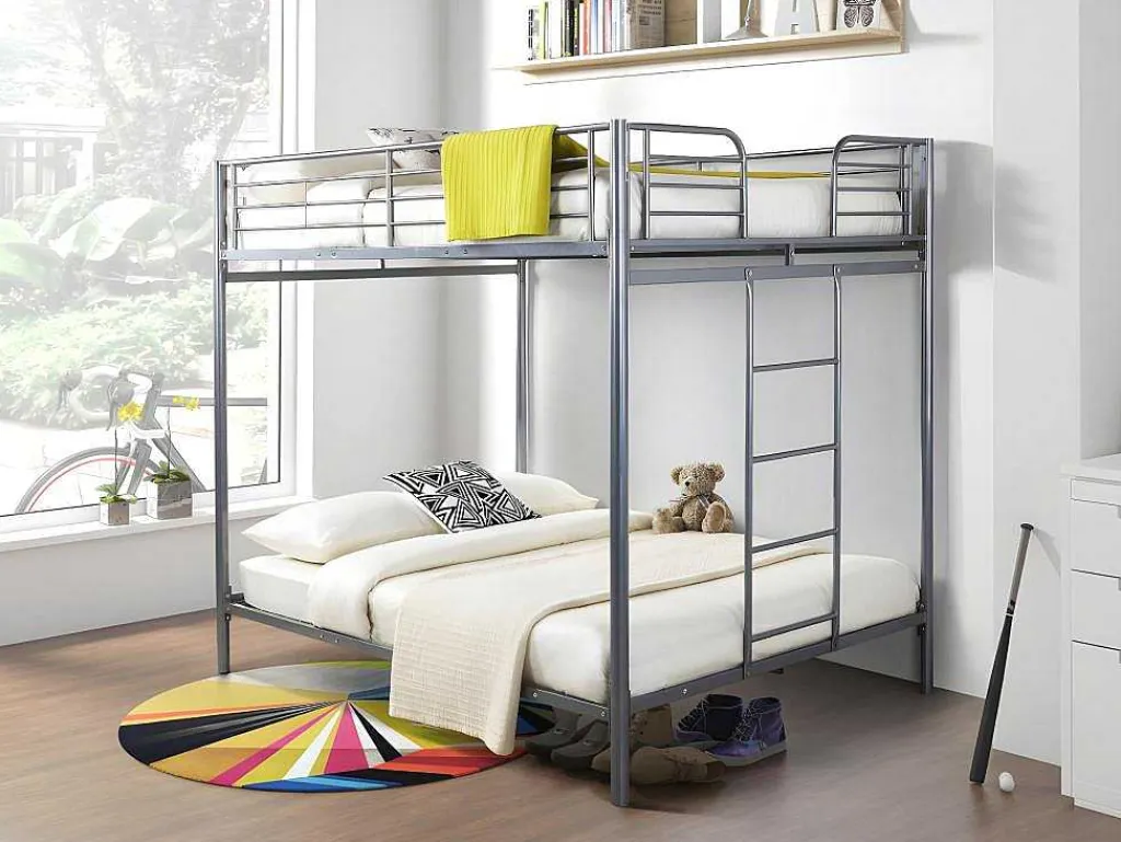 Stapelbed Gemini Ii - 2X140X190Cm - Zilver-Vente-unique Sale