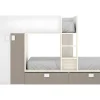 Stapelbed Met Ingebouwde Kast En Opbergruimte 2X90X190Cm - Wit, Eiken En Taupe + Matras - Juanito-Vente-unique Discount