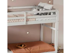 Stapelbed Met Onderschuifbed - Massief Grenenhout - 3X90X200 Cm - Opbergtrap Met 4 Lades - Veiligheidsbarrieres - Wit-ModernLuxe Outlet