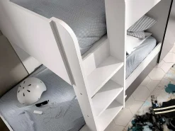 Stapelbed Met Slaaplade En Opbergruimtes 3 X 90 X 190 Cm - Antraciet En Naturel - Anthony-Vente-unique