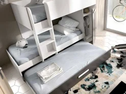 Stapelbed Met Slaaplade En Opbergruimtes 3 X 90 X 190 Cm - Antraciet En Naturel - Anthony-Vente-unique