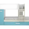 Stapelbed Met Slaaplade En Opbergruimtes 3 X 90 X 190 Cm - Wit, Naturel En Blauw - Anthony-Vente-unique Hot
