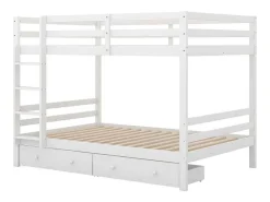 Stapelbedden 140 X 200 Cm Met 2 Grote Lades - Leuning En Trap - Mdf Hout - Grijs-Vente-unique Discount