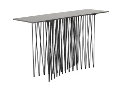 Stone Sidetable 37X130 Cm Glas Zwart Marmor Decor.-Furniture Fashion