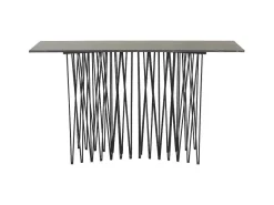 Stone Sidetable 37X130 Cm Glas Zwart Marmor Decor.-Furniture Fashion