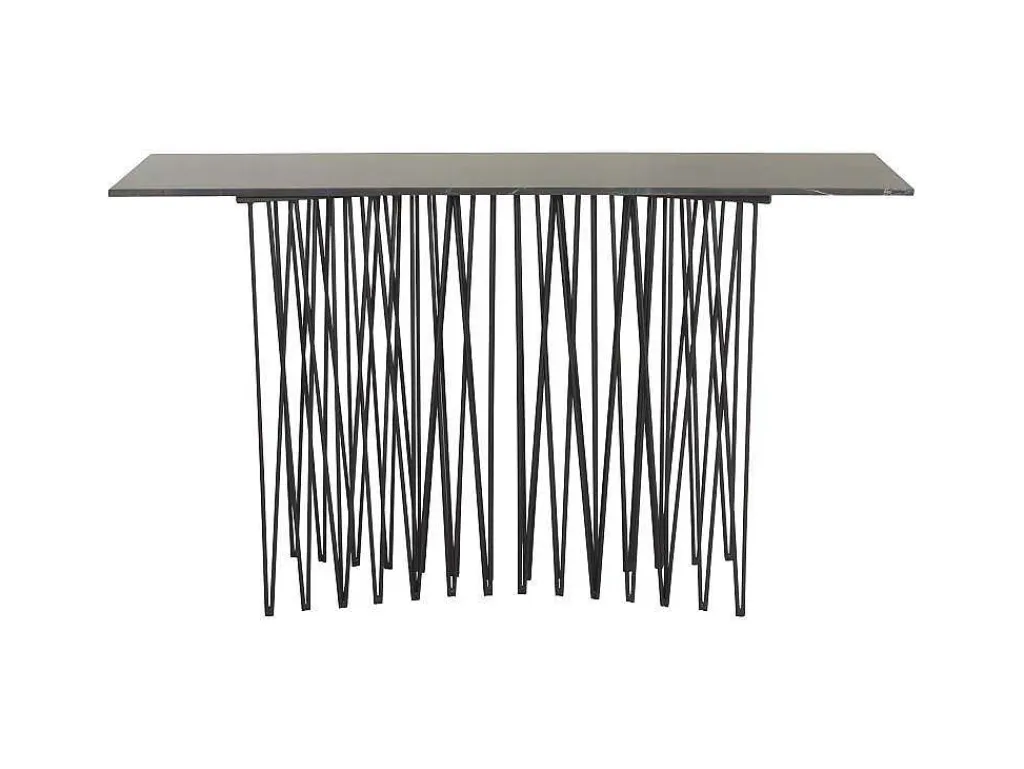 Stone Sidetable 37X130 Cm Glas Zwart Marmor Decor.-Furniture Fashion