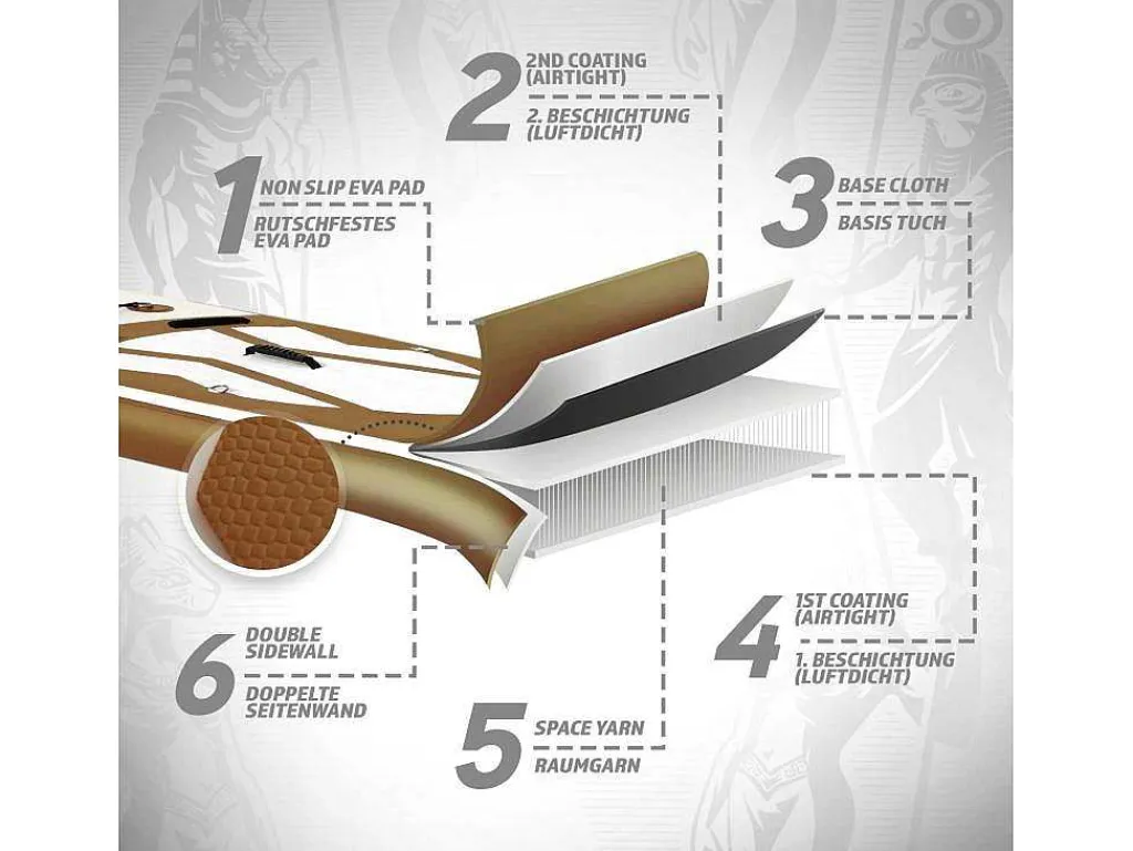 Sup Board Gold Ra 305 Cm - Goud - Incl. Accessoires-Vente-unique Online