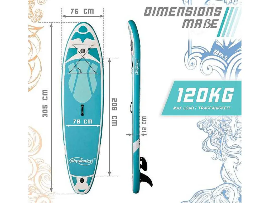 Sup Board Nymphe 305 Cm - Mintgroen - Incl. Accessoires-Vente-unique Clearance