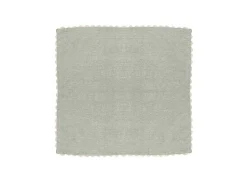 Tafelkleed + 4 Katoenen Servetten - Beige Rand - Groen - 140 X 240 Cm - Loania-OZAIA New