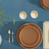 Tafelkleed + 4 Servetten Met Franjes - Katoen - Blauw - 140 X 240 Cm - Pola-OZAIA Outlet