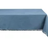 Tafellaken Met Franje Van Katoen - 140 X 240 Cm - Marineblauw - Pola-OZAIA Online