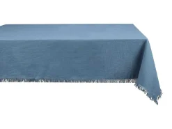 Tafellaken Met Franje Van Katoen - 140 X 240 Cm - Marineblauw - Pola-OZAIA Online