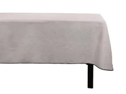 Tafellaken Van Katoen En Linnen Met Zwarte Rand - 170 X 300 Cm - Taupegrijs - Borina-OZAIA Outlet