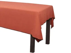 Tafellaken Van Katoen En Linnen Met Zwarte Rand - 170 X 170 Cm - Terracotta - Borina-OZAIA Best