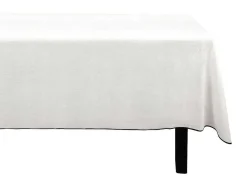 Tafellaken Van Katoen En Linnen Met Zwarte Rand - 170 X 300 Cm - Gebroken Wit - Borina-OZAIA Sale