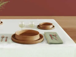 Tafellaken Van Katoen Met Beige Rand - 140 X 240 Cm - Wit - Loania-OZAIA Clearance