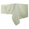 Tafellaken Van Katoen Met Beige Rand - 140 X 240 Cm - Groen - Loania-OZAIA Clearance