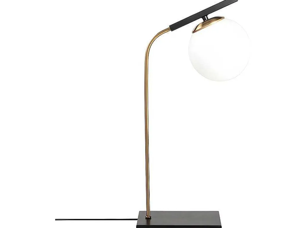 Tafellamp In Art-Decostijl Van Metaal Met Glazen Bol Yildiz - L25 X H55 Cm - Zwart-OZAIA Discount