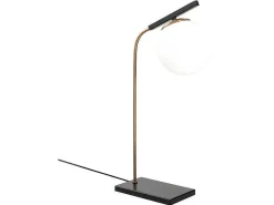 Tafellamp In Art-Decostijl Van Metaal Met Glazen Bol Yildiz - L25 X H55 Cm - Zwart-OZAIA Discount