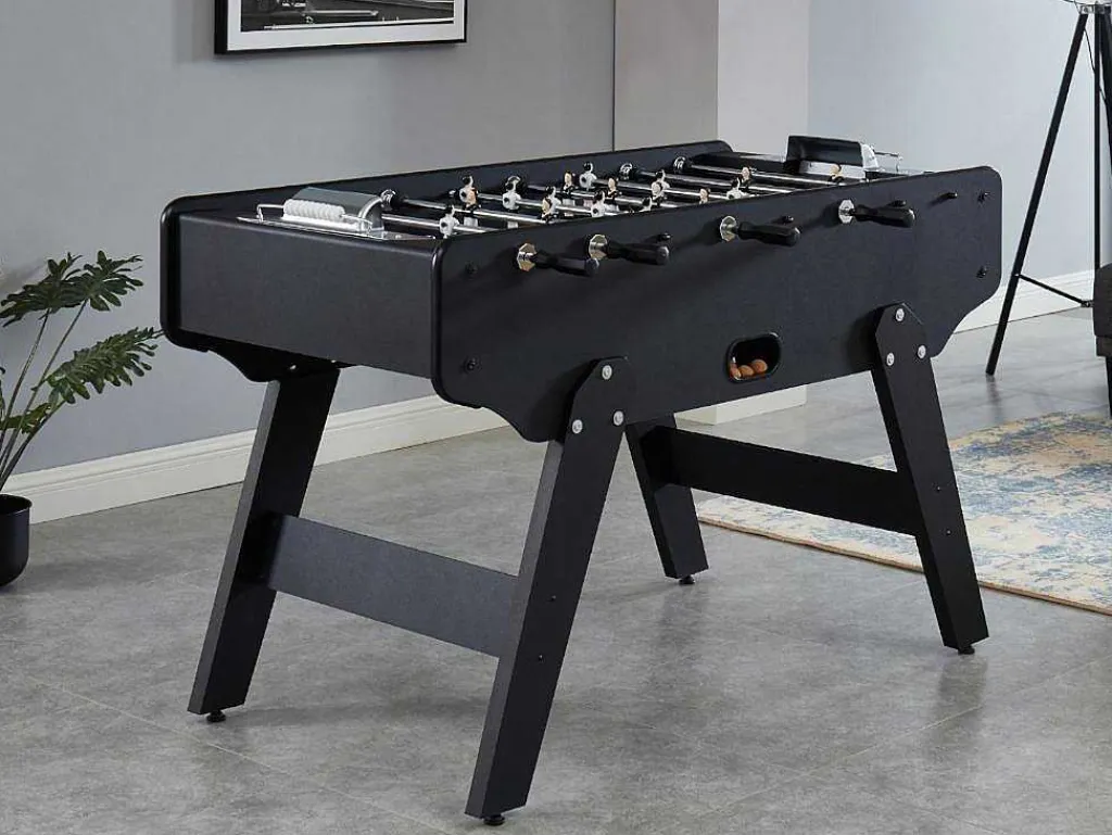 Tafelvoetbal Lionel Van Mdf - L153 X B77,6 X H96 Cm - Zwart-Vente-unique Online