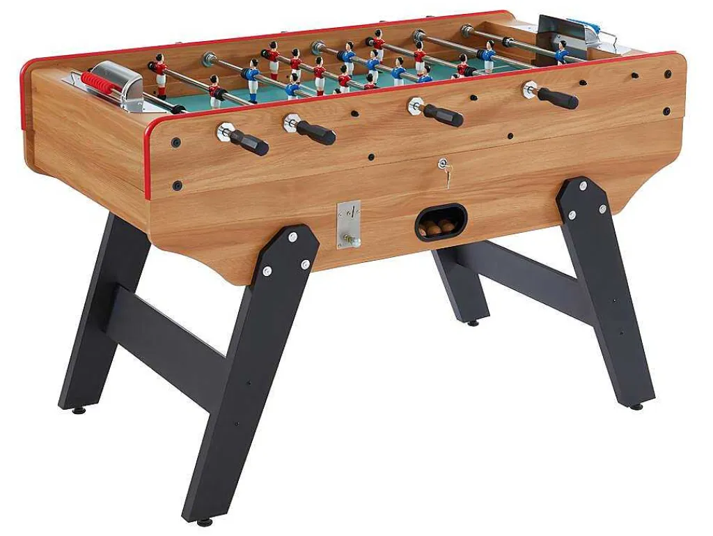 Tafelvoetbal Met Muntautomaat Henry Van Mdf - L153 X B77,6 X H96 Cm - Eikenkleur-Vente-unique Online