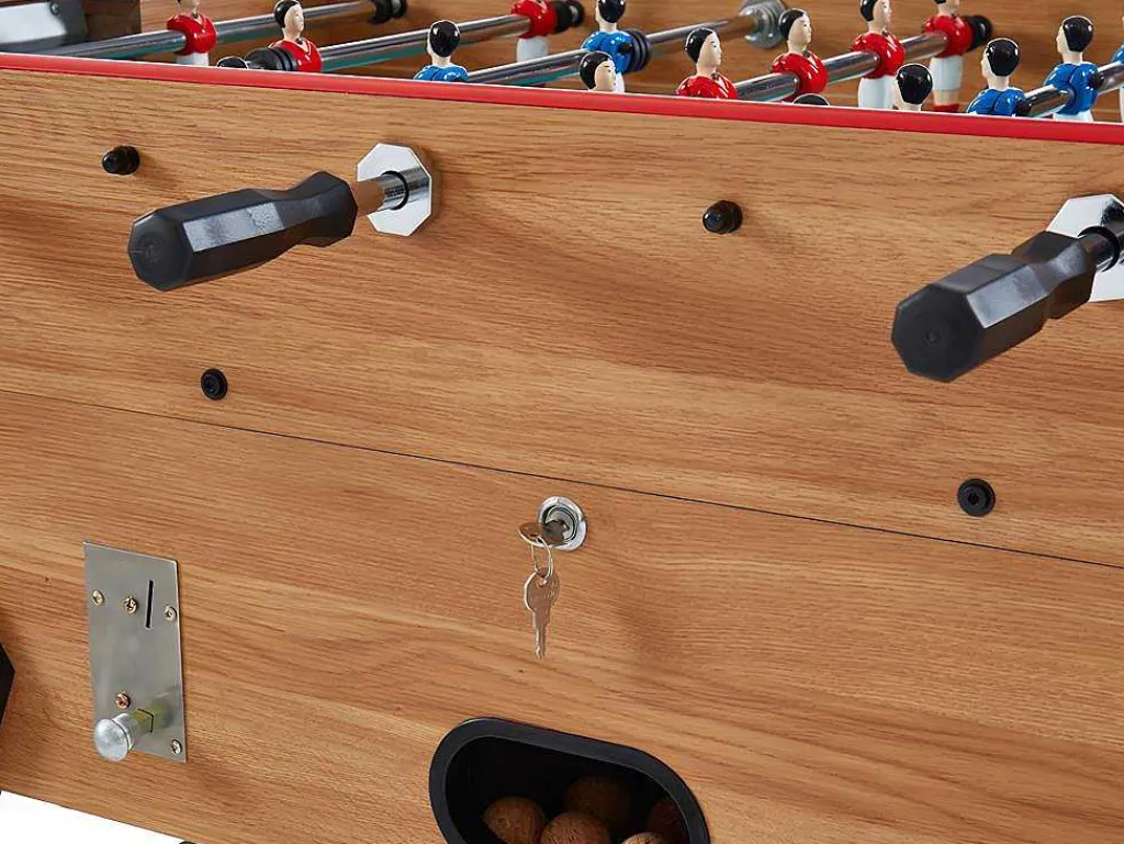 Tafelvoetbal Met Muntautomaat Henry Van Mdf - L153 X B77,6 X H96 Cm - Eikenkleur-Vente-unique Online