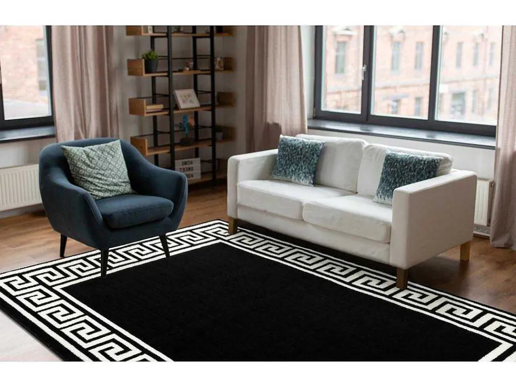 Tapijt Bcf Morad Grek Grieks - Zwart 140X200 Cm-RugsX New
