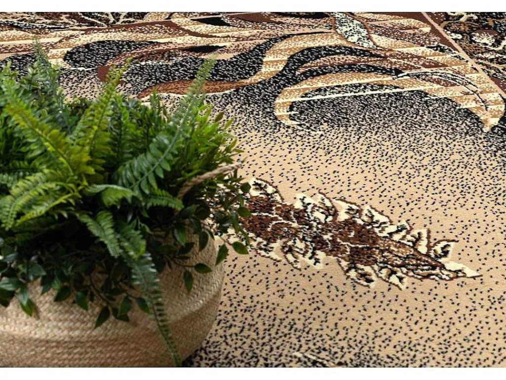 Tapijt Bcf Morad Lisc Bladeren Agawa Klassiek - Beige 140X200 Cm-RugsX Online