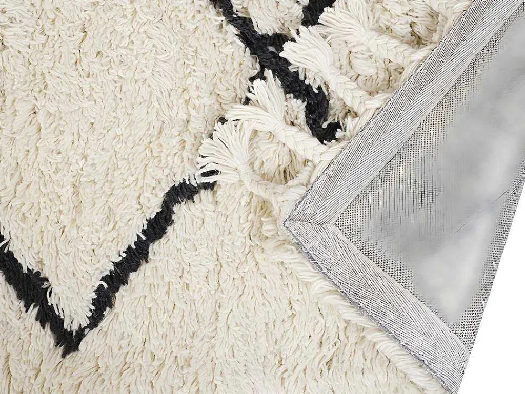 Tapijt Berberstijl Marcus - 100% Wol - 120 X 170 Cm - Beige En Zwart-OZAIA Discount
