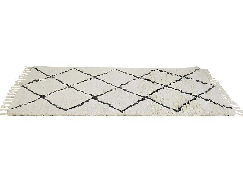 Tapijt Berberstijl Marcus - 100% Wol - 120 X 170 Cm - Beige En Zwart-OZAIA Discount