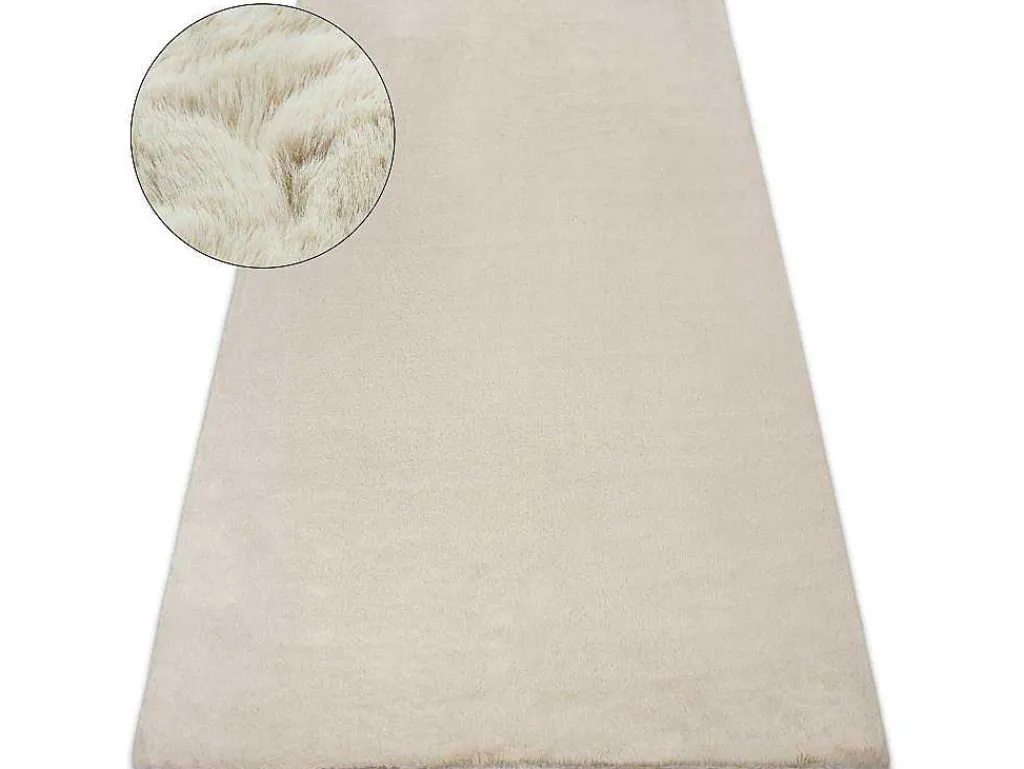 Tapijt Bunny Beige Imitatie Konijnenvacht 140X190 Cm-RugsX Sale