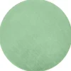 Tapijt Bunny Rond Groen Imitatie Konijnenvacht Cercle 80 Cm-RugsX Discount