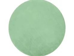 Tapijt Bunny Rond Groen Imitatie Konijnenvacht Cercle 80 Cm-RugsX Discount
