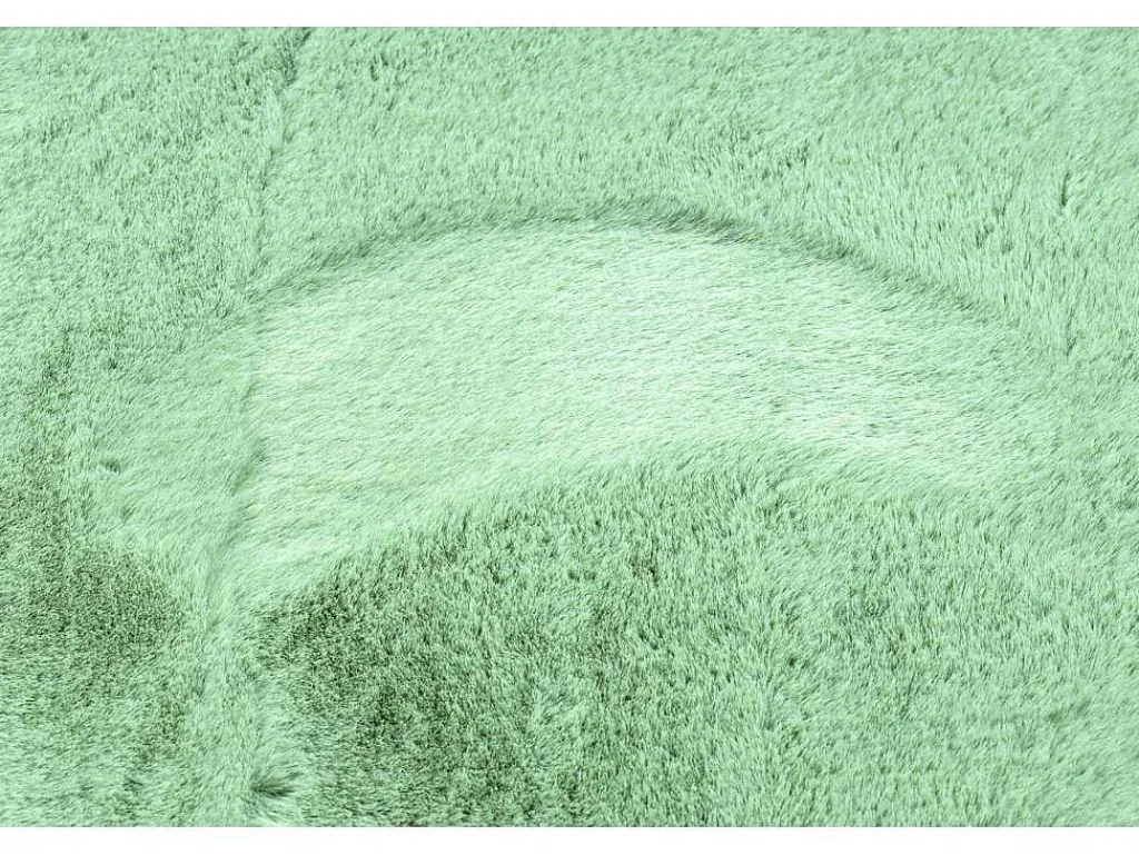 Tapijt Bunny Rond Groen Imitatie Konijnenvacht Cercle 80 Cm-RugsX Discount