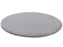 Tapijt Bunny Rond Zilver Imitatie Konijnenvacht Cercle 100 Cm-RugsX Discount