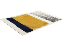 Tapijt Camden - Polyester - 160 X 230 Cm - Mosterdkleur, Marineblauw, Grijs-OZAIA