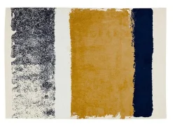 Tapijt Camden - Polyester - 160 X 230 Cm - Mosterdkleur, Marineblauw, Grijs-OZAIA