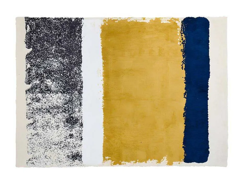 Tapijt Camden - Polyester - 120 X 170 Cm - Mosterdkleur, Marineblauw, Grijs-OZAIA Best