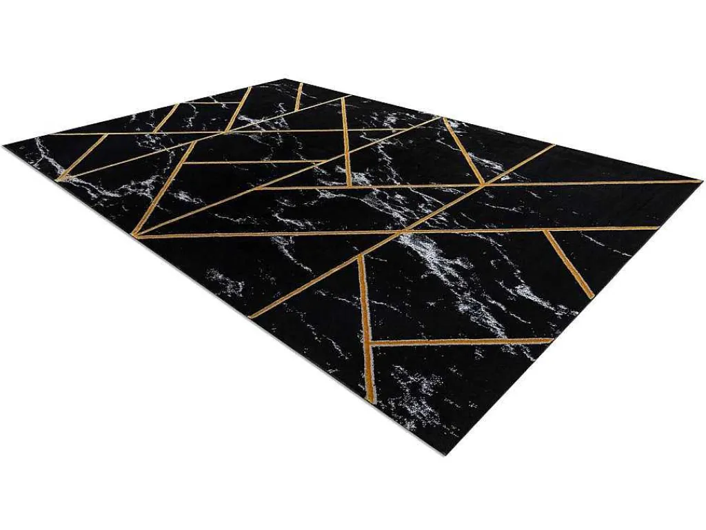 Tapijt Emerald Exclusief 2000 Glamour, Stijlvol Geometrisch, Marmer Zw 120X170 Cm-RugsX Hot