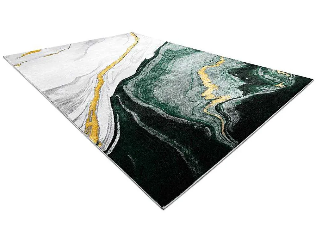 Tapijt Emerald Exclusief 1017 Glamour, Stijlvol Marmer Fles Groen / Go 140X190 Cm-RugsX Sale