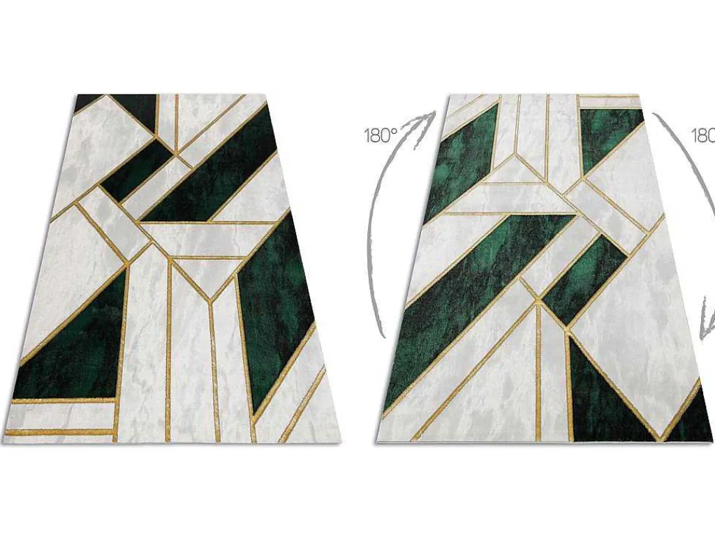 Tapijt Emerald Exclusief 1015 Glamour, Stijlvol Marmer, Geometrisch Fl 120X170 Cm-RugsX Outlet