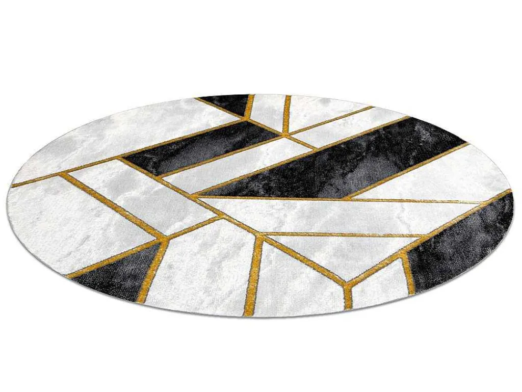 Tapijt Emerald Exclusief 1015 Cirkel - Glamour, Stijlvol Marmer, Geome Cercle 200 Cm-RugsX Outlet