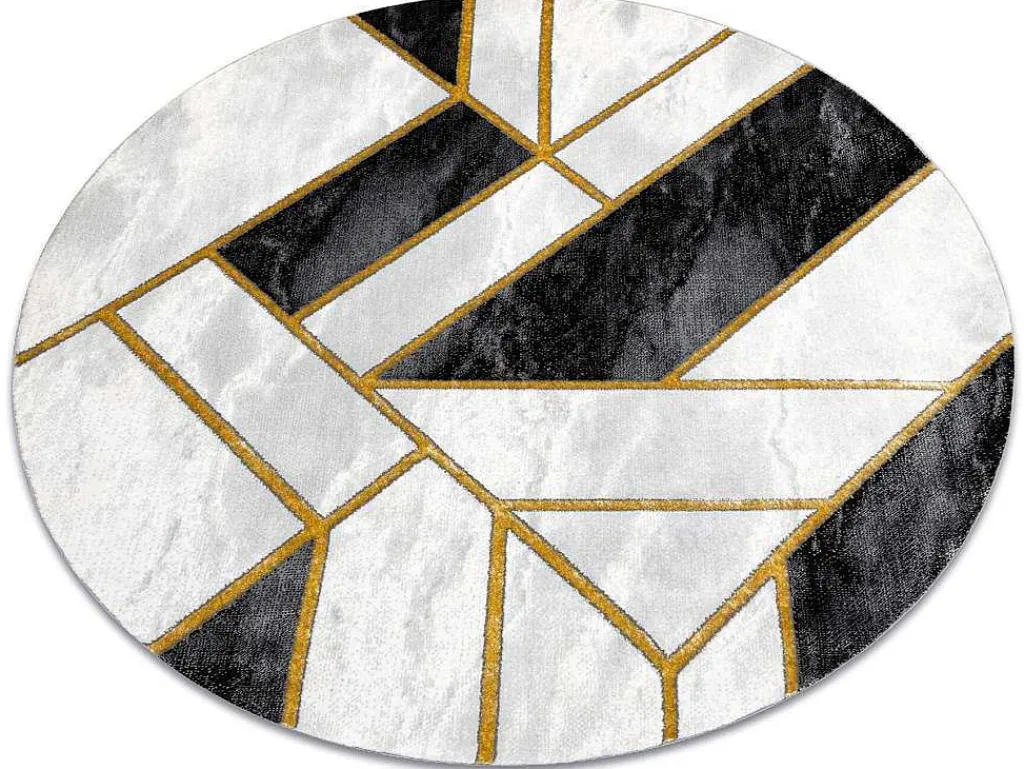 Tapijt Emerald Exclusief 1015 Cirkel - Glamour, Stijlvol Marmer, Geome Cercle 200 Cm-RugsX Outlet