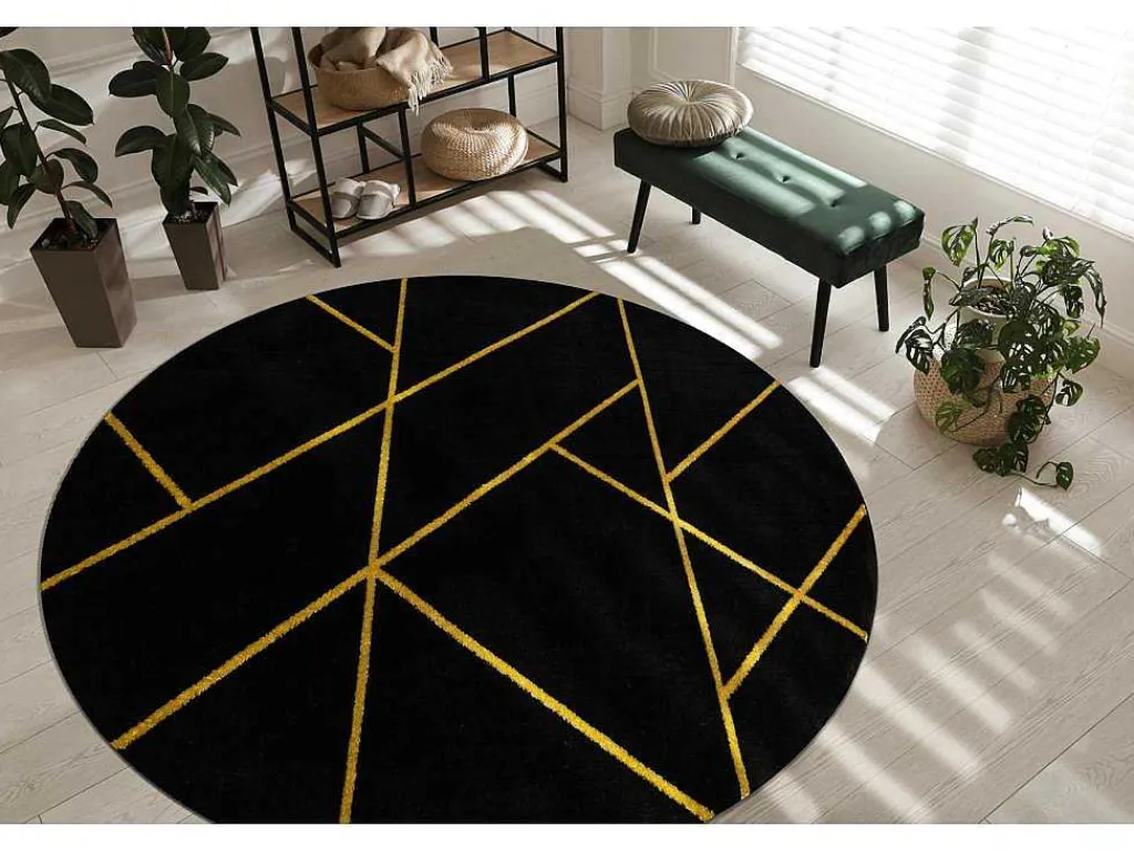 Tapijt Emerald Exclusief 1012 Cirkel - Glamour, Stijlvol Marmer, Geome Cercle 120 Cm-RugsX Best