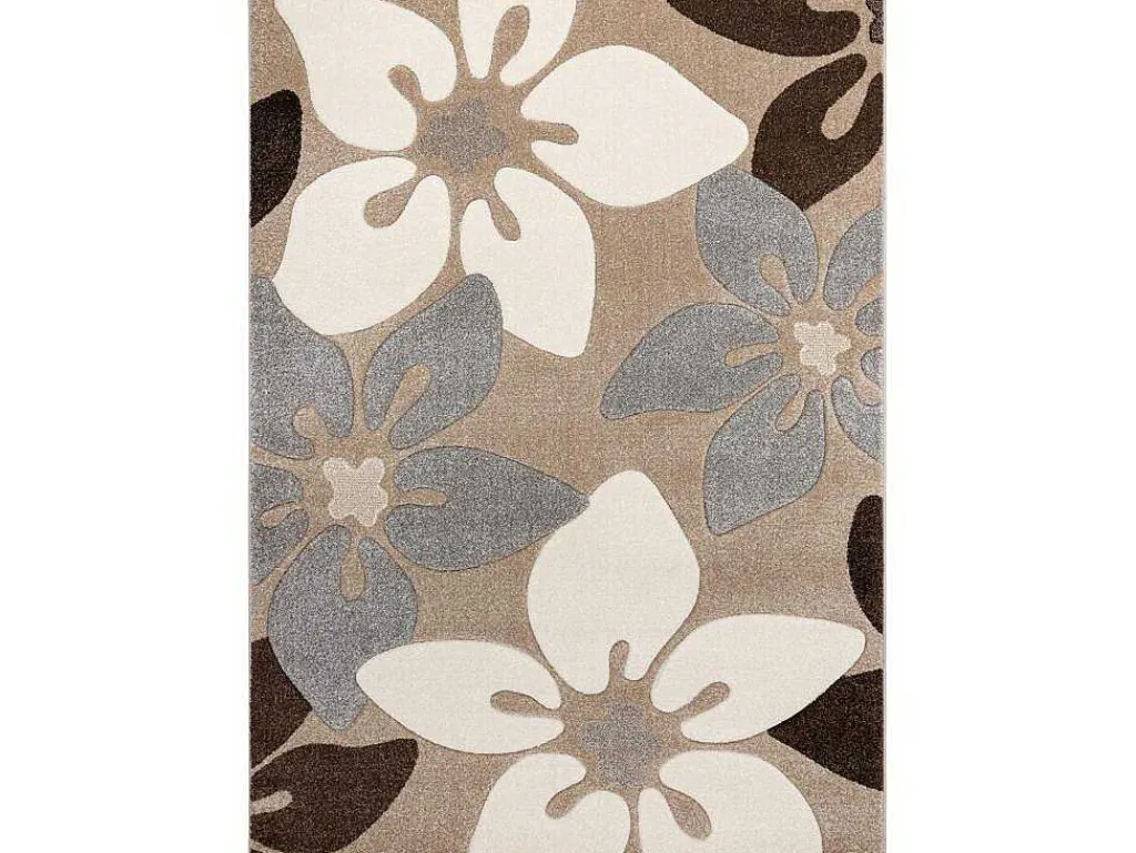 Tapijt Feel 1602/15055 Bloemen , Beige / Grijskleuring 200X290 Cm-RugsX Best