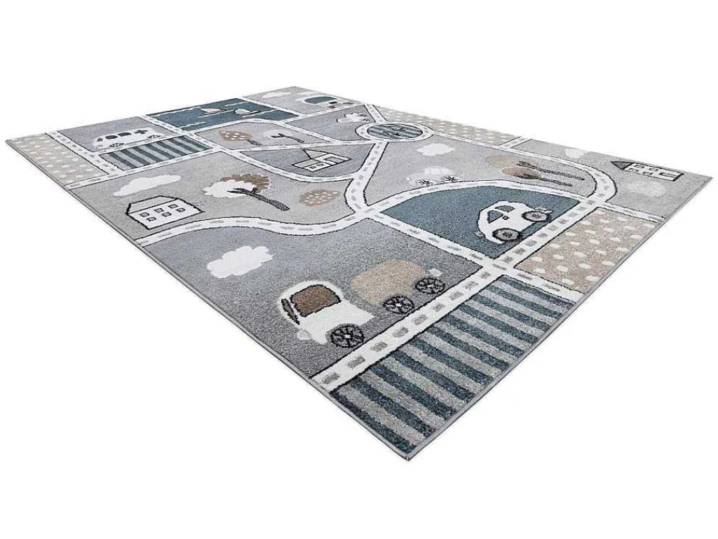 Tapijt Fun Strade Voor Kinderen, Straat, Stad Van Grijs 160X220 Cm-RugsX Discount