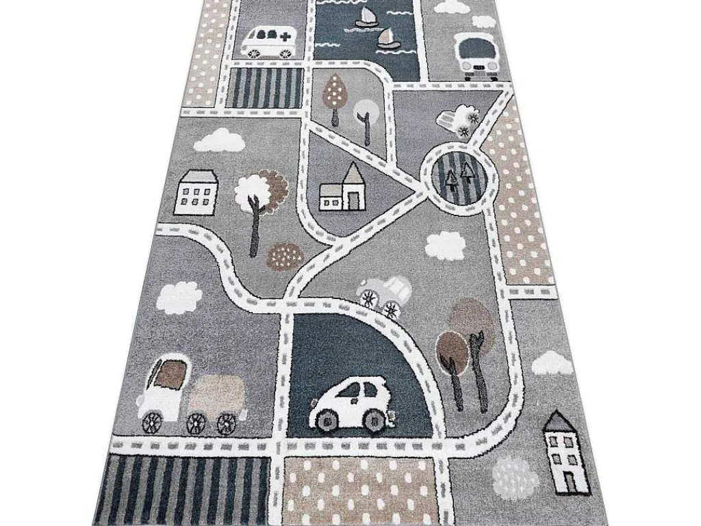 Tapijt Fun Strade Voor Kinderen, Straat, Stad Van Grijs 160X220 Cm-RugsX Discount