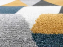 Tapijt Geometrisch Scandinavische Stijl Geomie - Polypropyleen - 160 X 230 Cm - Geel, Grijs En Blauw-OZAIA Hot