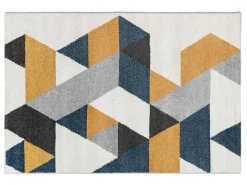 Tapijt Geometrisch Scandinavische Stijl Geomie - Polypropyleen - 120 X 170 Cm - Geel, Grijs En Blauw-OZAIA Sale