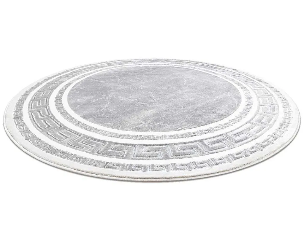 Tapijt Gloss Wiel Modern 2813 27 Stijlvol, Frame, Grieks Grijs Cercle 200 Cm-RugsX Hot